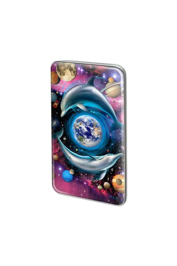 Dolphin Earth World Solar System Yin Yang Metal Rectangle Lapel Hat Pin Tie Tack Pinback