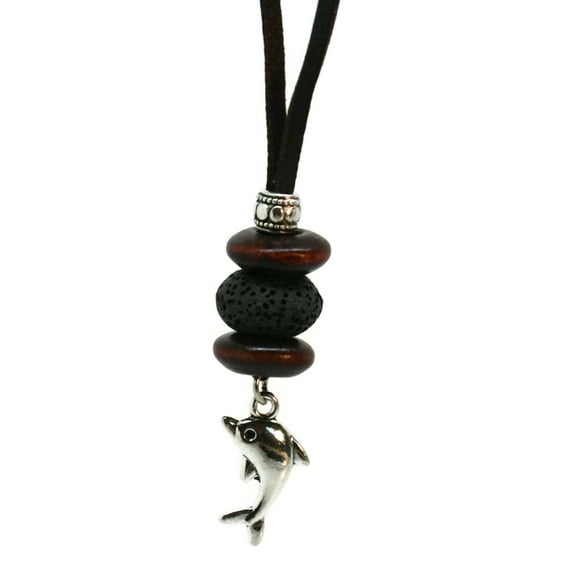 Dolphin Essential Oil Diffuser Necklace- 18-20" Leather Cord