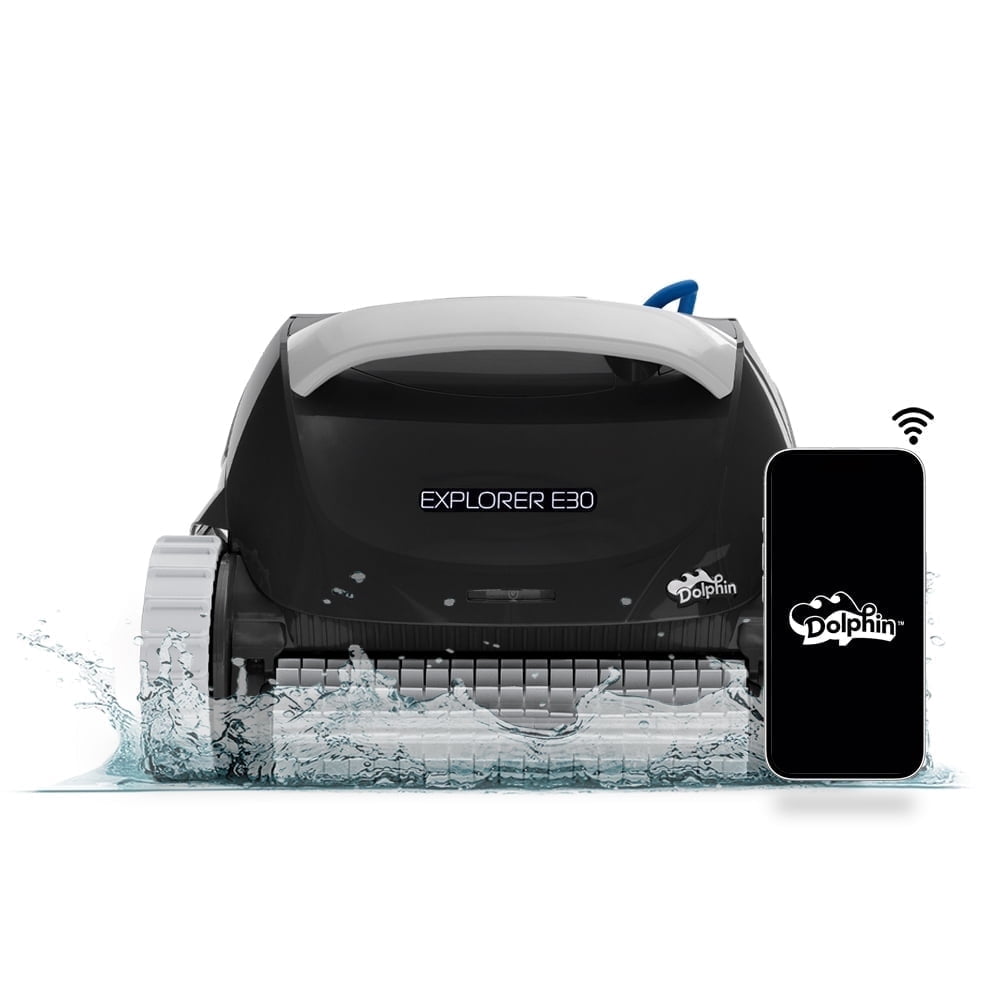 Dolphin (2026 Model) Explorer E30 Wi-Fi Robotic Pool Vacuum Cleaner Pools up to 50 FTin Length - Waterline Scrubber Brush