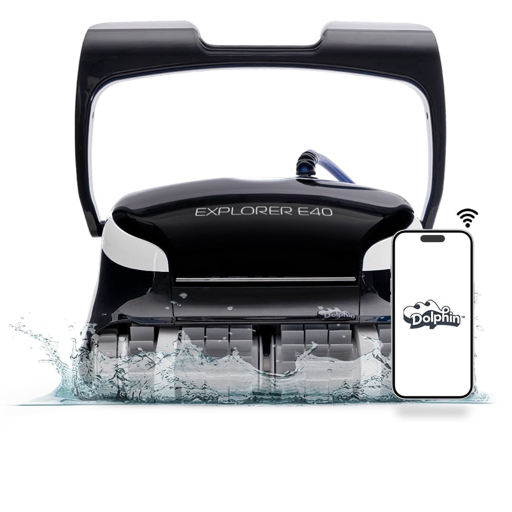 Dolphin (2026 Model) Explorer E40 Wi-Fi Robotic Pool Vacuum Cleaner Pools up to 50 FT - Waterline Scrubber Brush