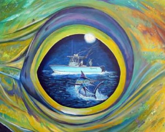 Dolphin Eye Canvas Art - Mark Ray (24 x 30)