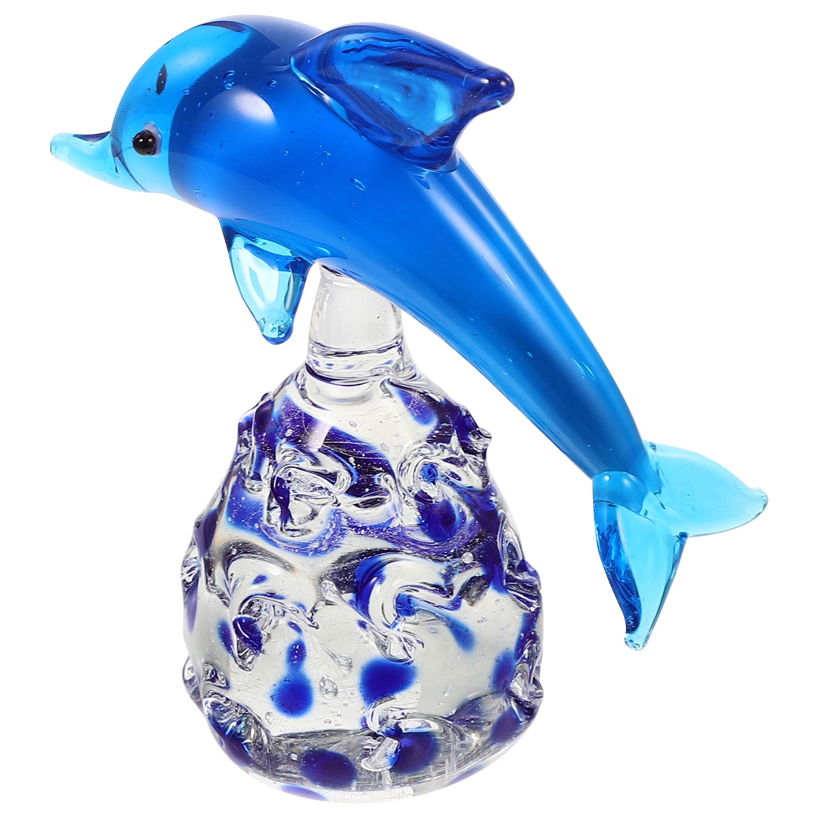 Dolphin Figurine Decorative Glass Dolphin Statue Sea Animal Collectible ...