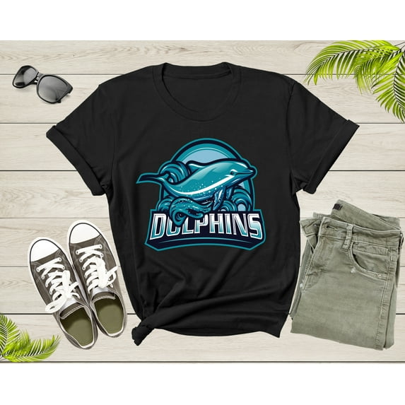Dolphin Fish Lover Gift Shirt For Men Women Kids Boys Girls Dolphin Birthday Present For Mom Dad Teens Tshirt Dolphin Fish Graphic T-shirt