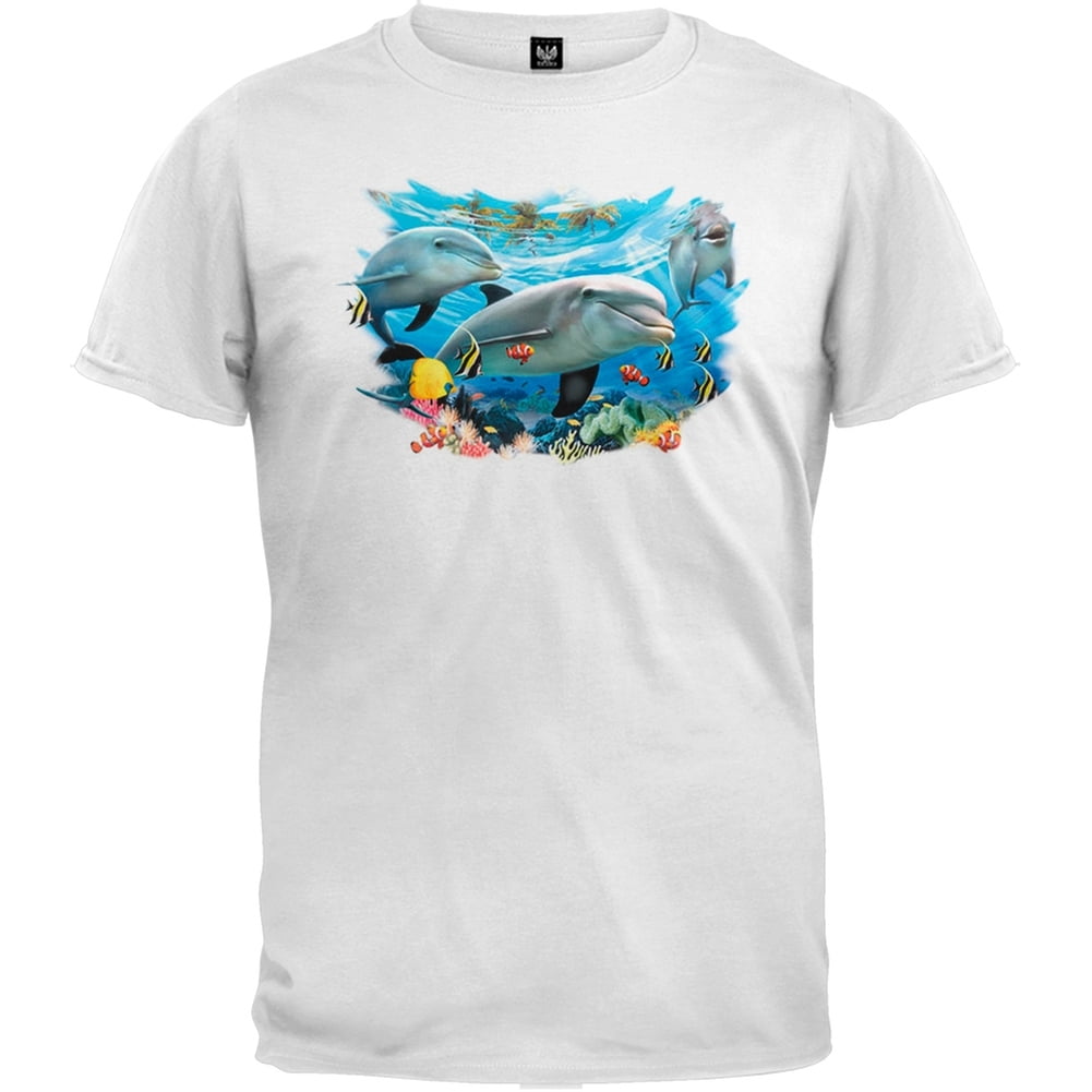 ◆teket◆ Dolphin Friends Tee Khaki TK2514TSST05KHA Dolphin Friends T-Shirt - Walmart.com