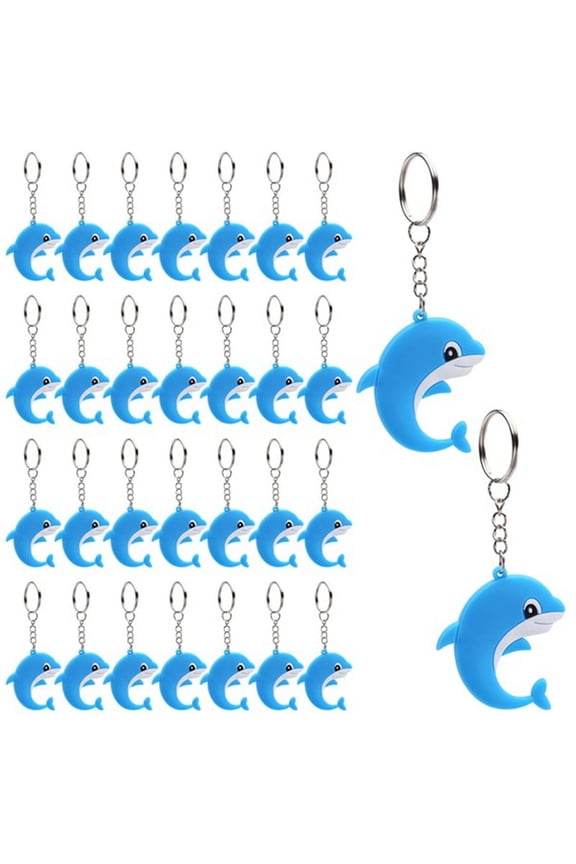 Dolphin Fruit Keychain Cute Dolphin Keychain Rubber Keyrings and Keychains for Summer Women Men, 1.6-2 Inches