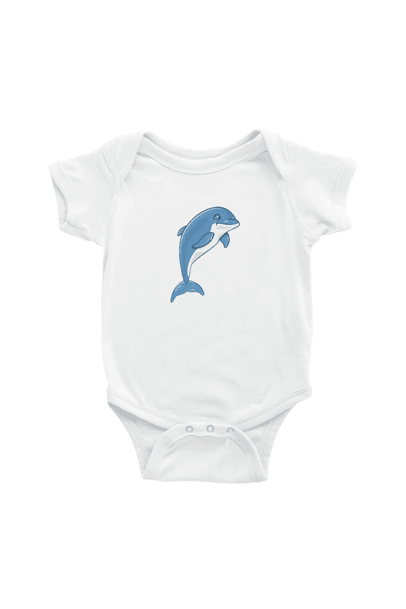 Dolphin Funny Baby Bodysuit Boy Girl Unisex