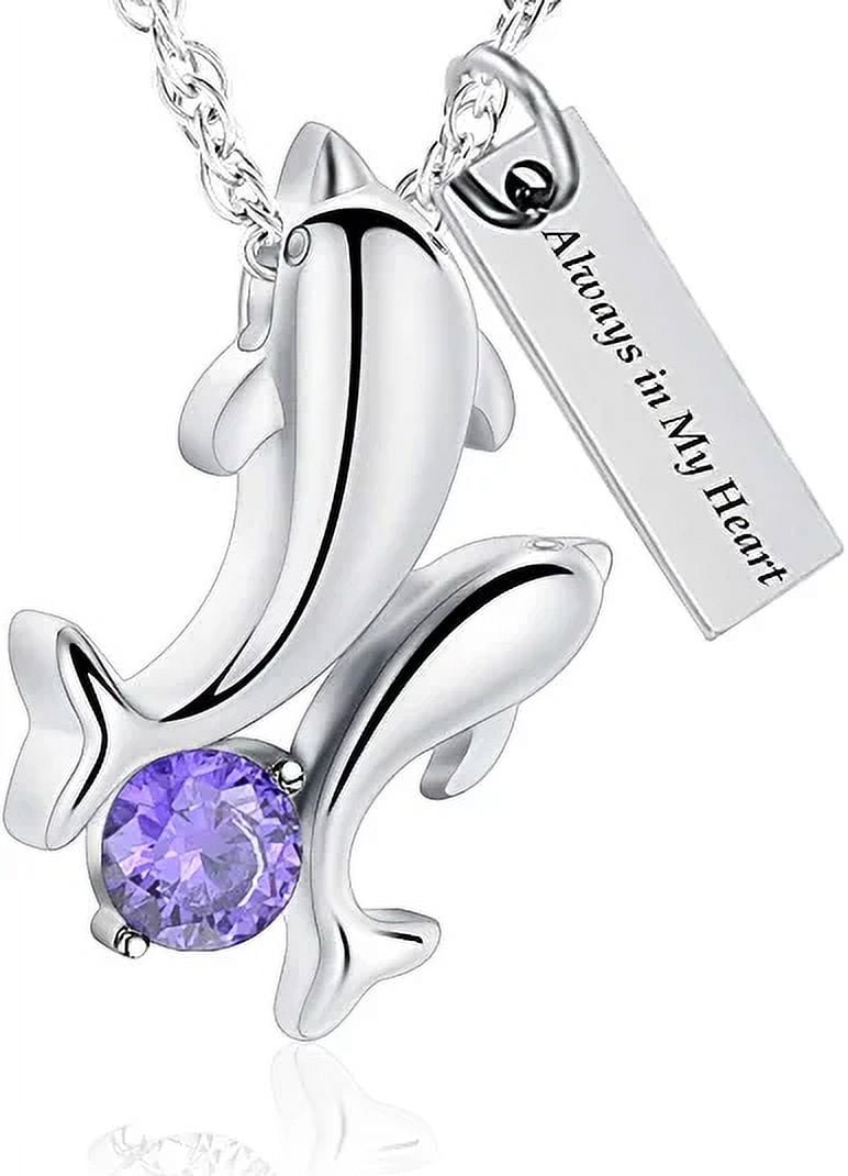 Dolphin necklace with birthstone hot sale