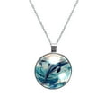 thumbnail image 1 of Dolphin Glass Circular Pendant Women's Necklace, 1 of 5