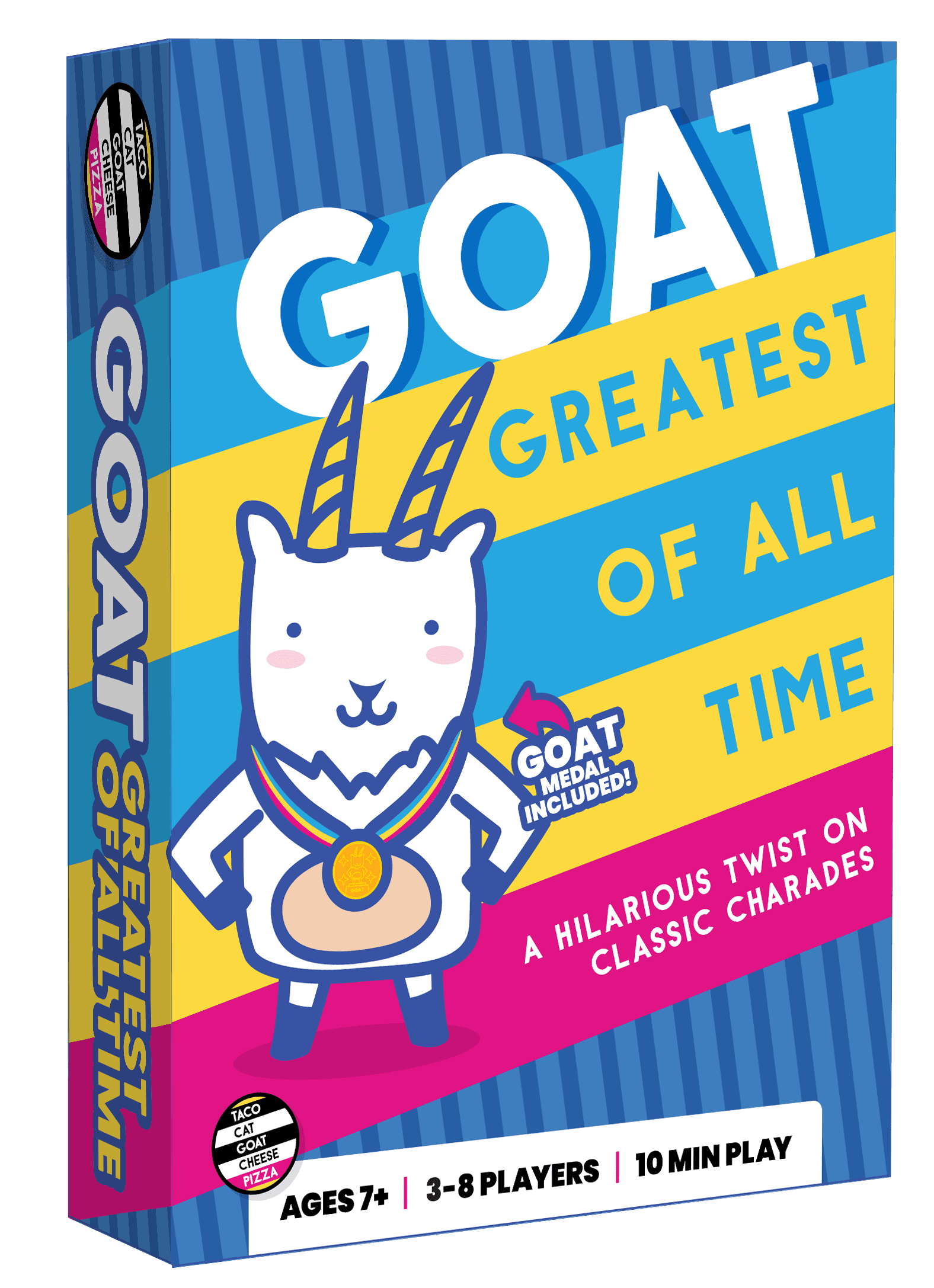 Greatest of All Time GOAT Card Game by Taco Cat Goat Cheese Pizza | Hilarious Twist on Charades | Funny Improv Family Game for Kids, Teens & Adults | Great Icebreaker for Game Night | 3–8 Players