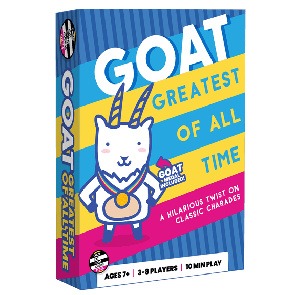 Greatest of All Time GOAT Card Game by Taco Cat Goat Cheese Pizza | Hilarious Twist on Charades | Funny Improv Family Game for Kids, Teens & Adults | Great Icebreaker for Game Night | 38 Players