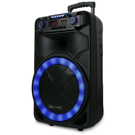 dolphin sp-1500rbt rechargeable 15 in. bluetooth tailgate speaker with leds