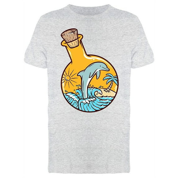 Dolphin In A Bottle T-Shirt Men -Image by Shutterstock, Male 3X-Large