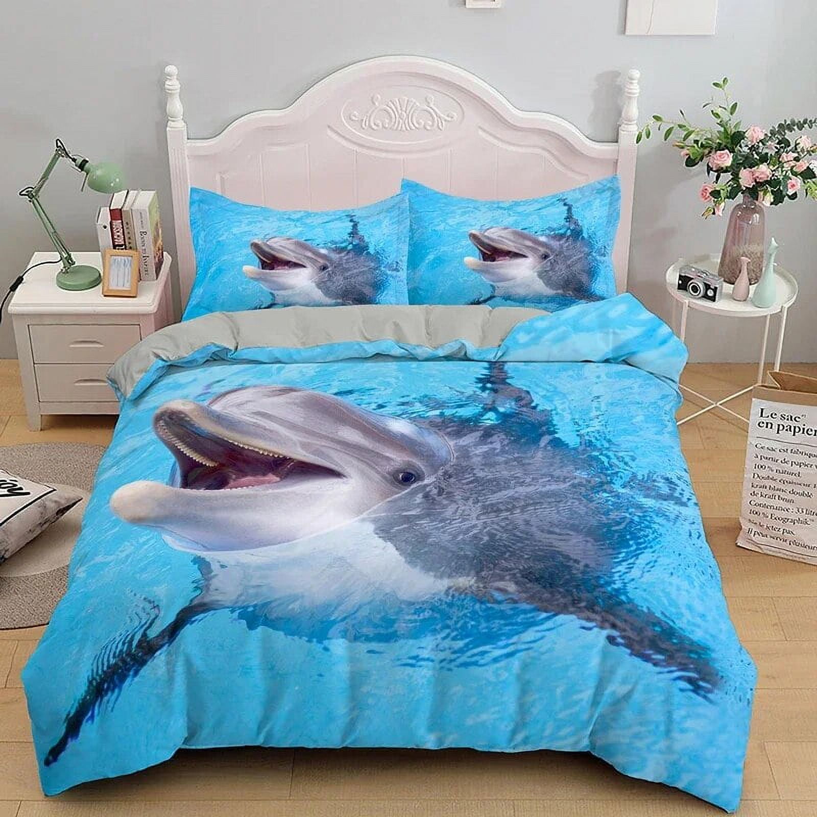 Dolphin In Blue Sea Bedding Sets Animal Quilt Duvet Cover Set Kids ...