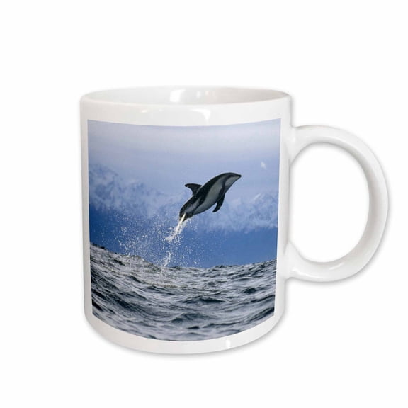 3drose, Dolphin in Flight, 15oz Mug