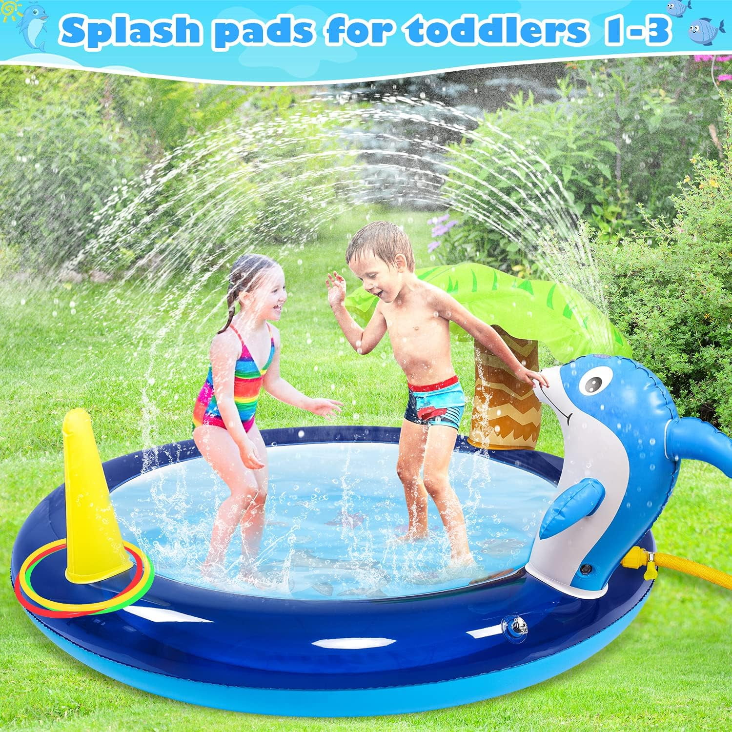 Dolphin Inflatable Swimming Pool Kids Outdoor Play Pool