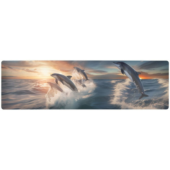 Dolphin Jump Out Sea Trivets Hot Pad Rectangle Pots Holder Kitchen Pans Mat Placemats for Cooking Baking Counter