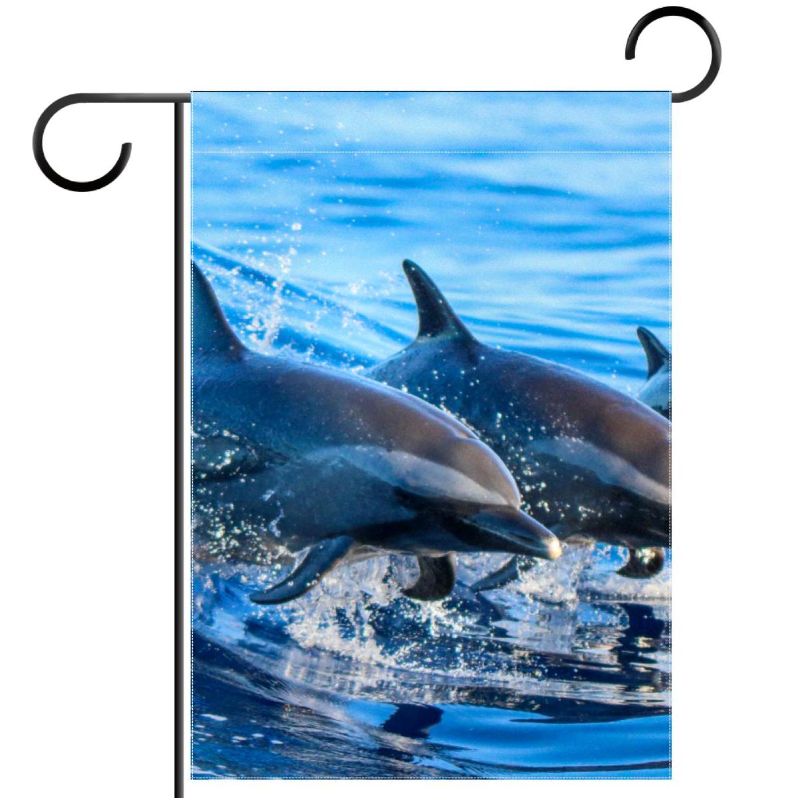 Dolphin Jumping Pattern Garden Banners Outdoor Flags for All Seasons