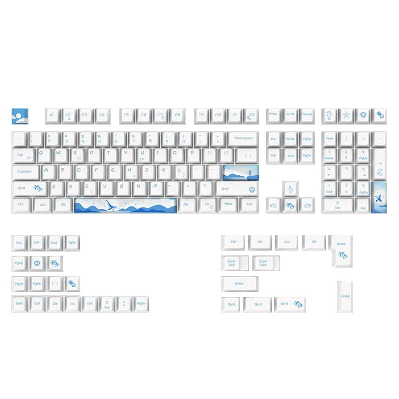 Dolphin Keycaps PBT Dye Sub for MX Switches Cherry Profile Mechanical Keyboard 108 Keys Fits 6 61 64 84 87 96 98 104 10