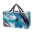 thumbnail image 1 of Dolphin Large Capacity Reusable Oxford Cloth Grocery Basket - Foldable Shopping Bag for Picnics & Shopping, 1 of 7