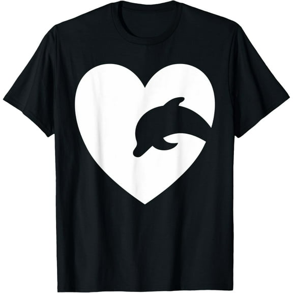 Dolphin Lover Heart For Girls And Women Who Love Dolphins T-Shirt