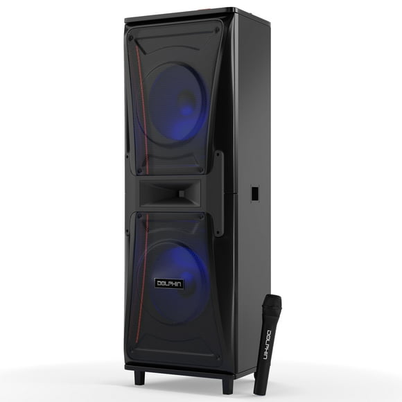 Dolphin Mammoth MDF 175 Dual 15" Professional Bluetooth Speaker 7000W Power, X-BASS, Ground-Shaking Sound, Bluetooth, USB, SD, AUX, Wooden Cabinet