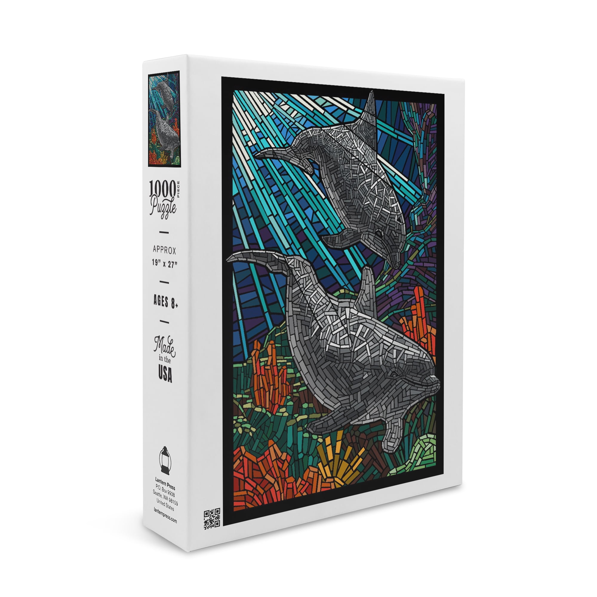Dolphin Mosaic, Namedrop Ready, Alternate Colours (1000 Piece Puzzle