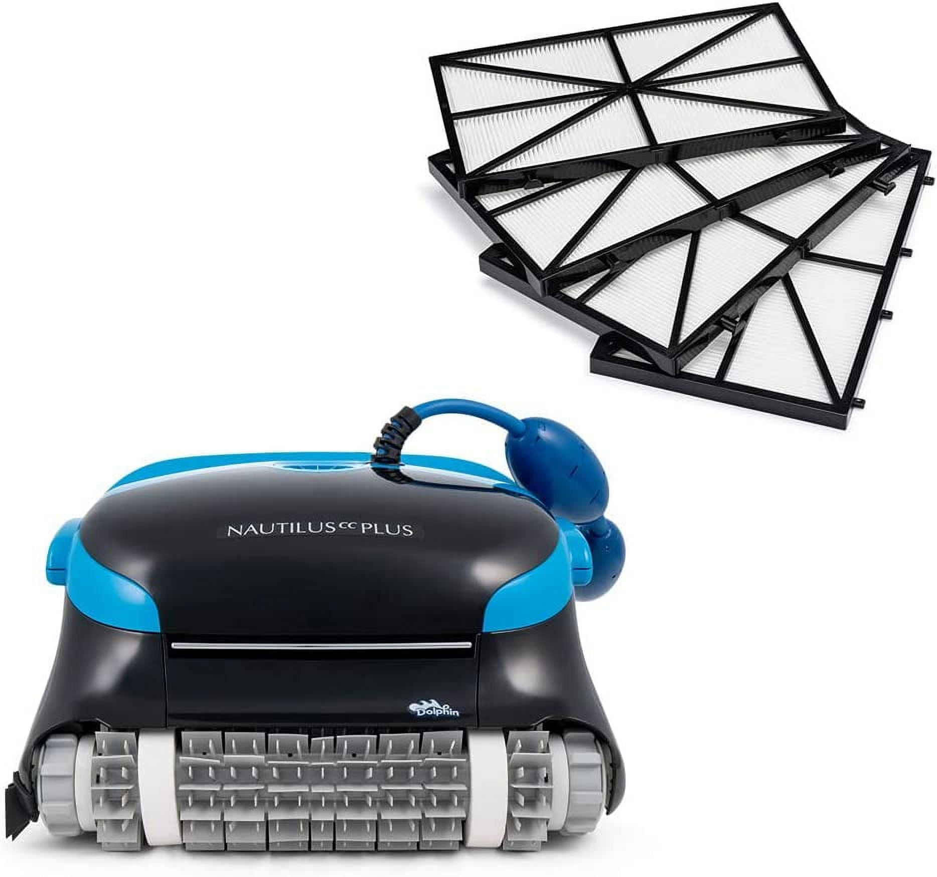 Dolphin Nautilus CC Plus Wi-Fi Robotic Pool Vacuum Cleaner up to 50 FT Bundle with Ultra Fine Filter
