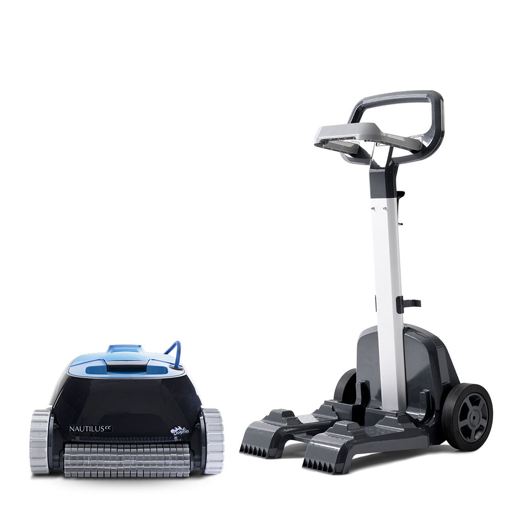 Dolphin Nautilus CC Robotic Pool Vacuum Cleaner with Universal Caddy Easy to Transport and Store Your Dolphin Ideal for Above/In-Ground Pools up to 33 FT in Length