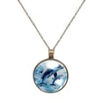 thumbnail image 1 of Dolphin Necklace Personalized Custom Photo Round Pendant Adjustable Stainless Steel Necklaces with Gift Box for Men Women Mothers Valentine's Jewelry Gift, 1 of 6