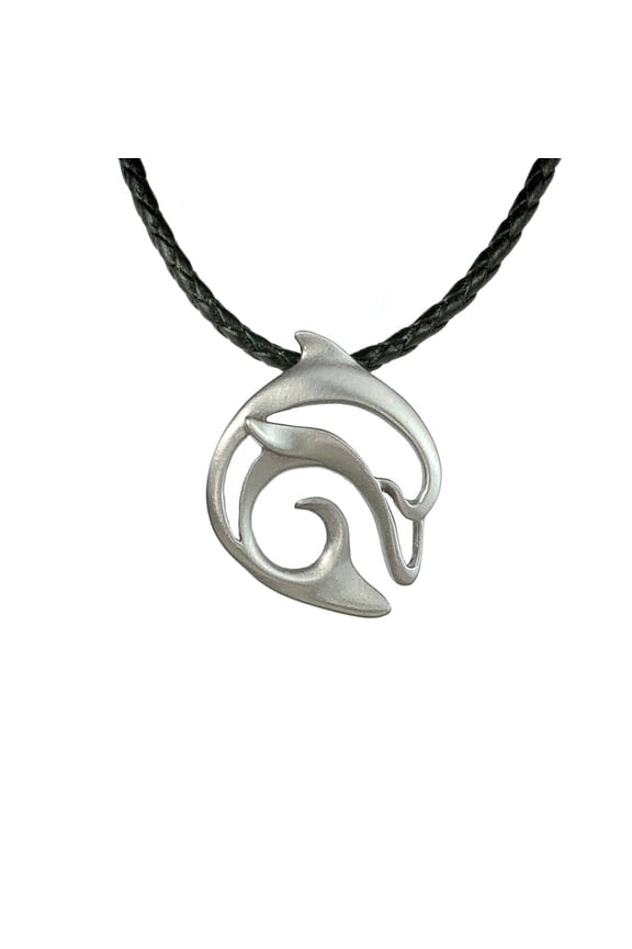 Dolphin Necklace Pewter Pendant- Dolphin Gift for Women and Men, Dolphin Necklaces, Gifts for Dolphin Lovers, Sea Life Jewelry, Dolphin Charm