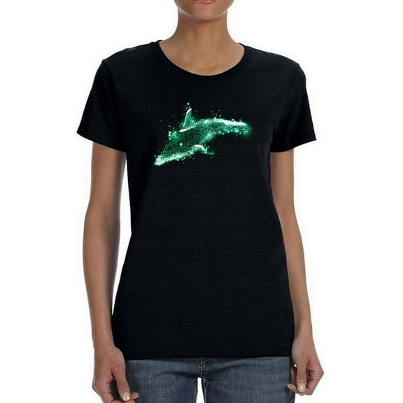 Dolphin Neon Shaped T-Shirt Women -Image by Shutterstock, Female x-Large