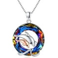 thumbnail image 1 of Dolphin Ocean Necklace,Animal Crystal Dolphin Pendant for Women, 1 of 6