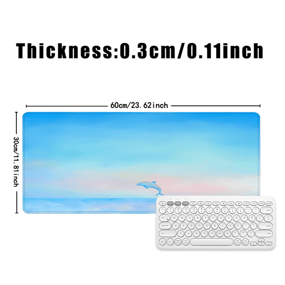 Dolphin Ocean Sunset Mouse Pad 31.5 x 11.82 Inches Rubber Desk Mat for Office Home Workstation