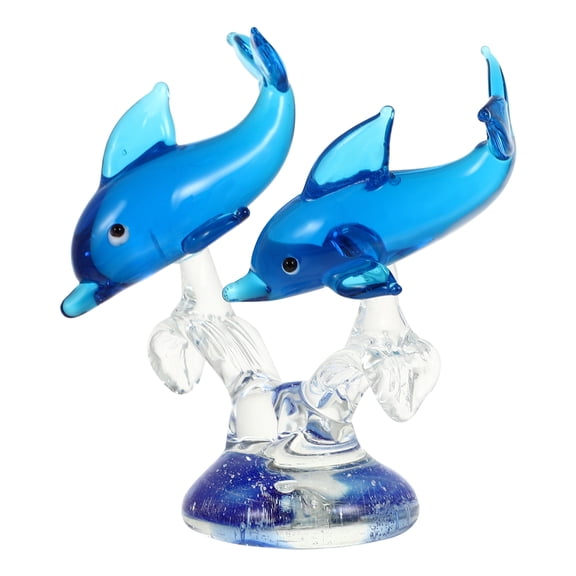 TABLZONE Dolphin Figurine Glass Blue 1Pack