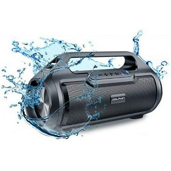 Dolphin Outdoor Bluetooth Waterproof Tube Party Speaker w/ HD Sound & Bass