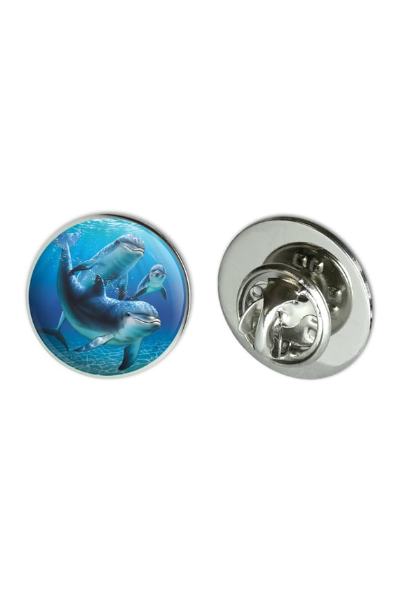 Dolphin Pals Ocean Diving Metal 0.75" Lapel Hat Pin Tie Tack Pinback