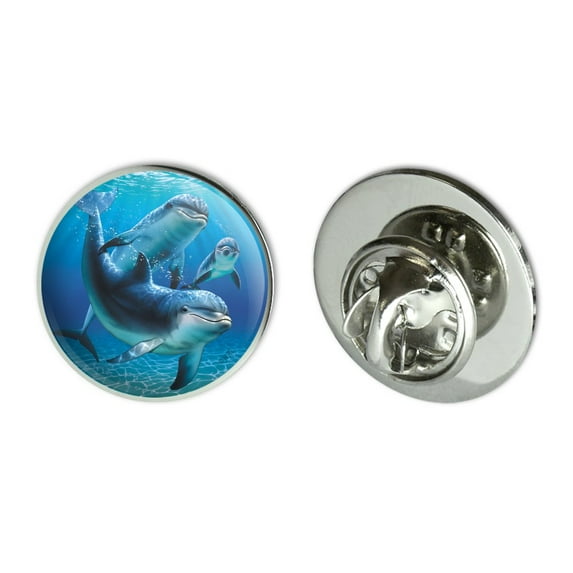 Dolphin Pals Ocean Diving Metal 0.75" Lapel Hat Pin Tie Tack Pinback