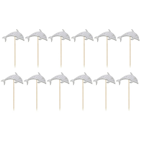 Dolphin Party Cupcake Toppers Topper Cake Birthday Decorations Supplies Paper Animal The Ocean Sea Cakes