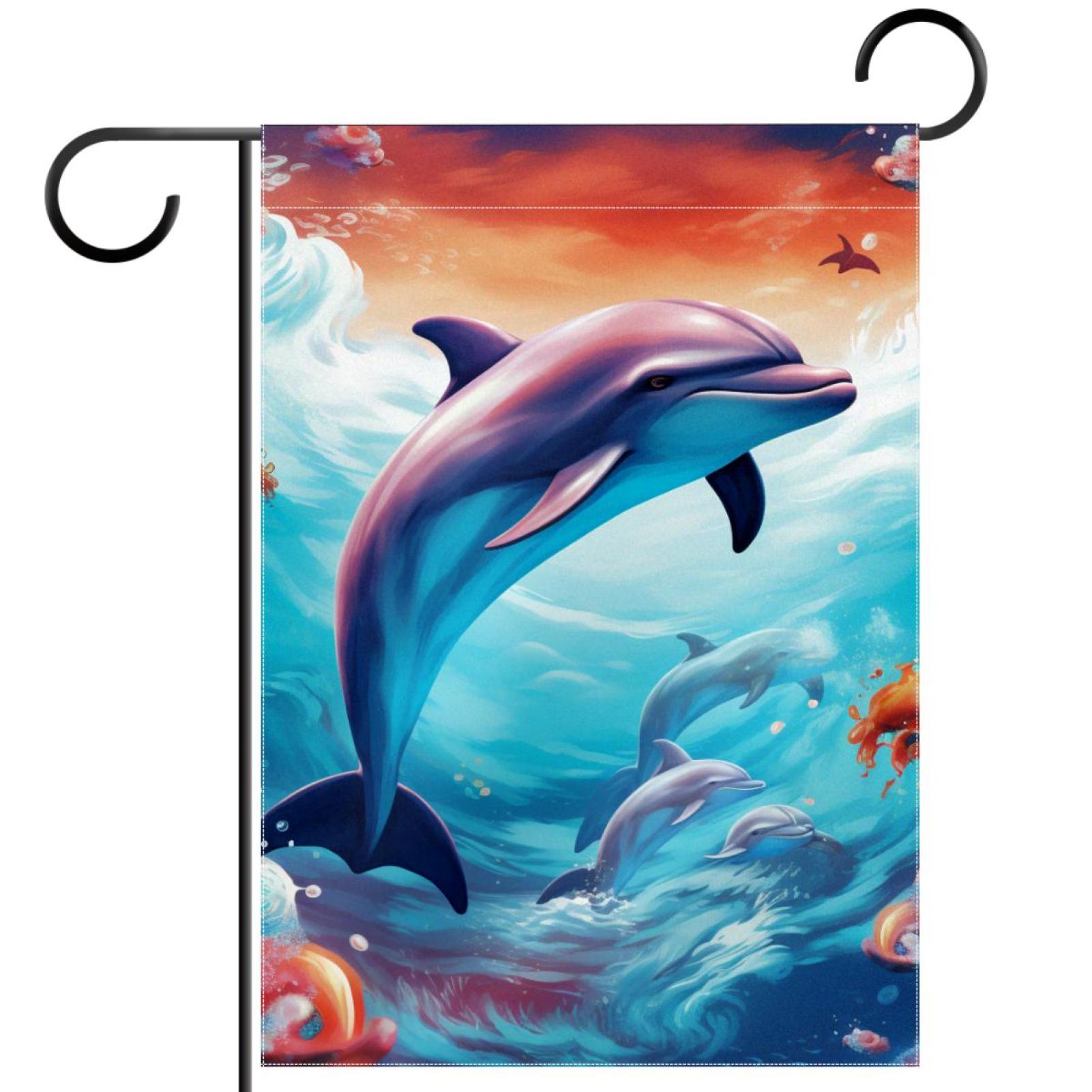 Dolphin Pattern Garden Banners Outdoor Flags for All Seasons