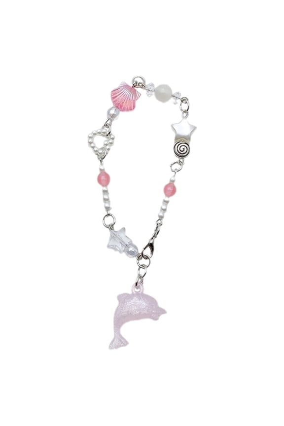 Dolphin Pendant Bracelet Star Beaded Wristband Adjustable Chain Aesthetic Jewelry for Women