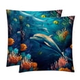 thumbnail image 1 of Dolphin Pillow Covers Set with Unique Patterns - 16x16, 18x18, 20x20 Inches - Set of 2 Elegant Pillow Inserts, Throw Pillows Covers for Home for Any Occasion, 1 of 6