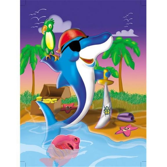 Dolphin Pirate Flag Garden Size