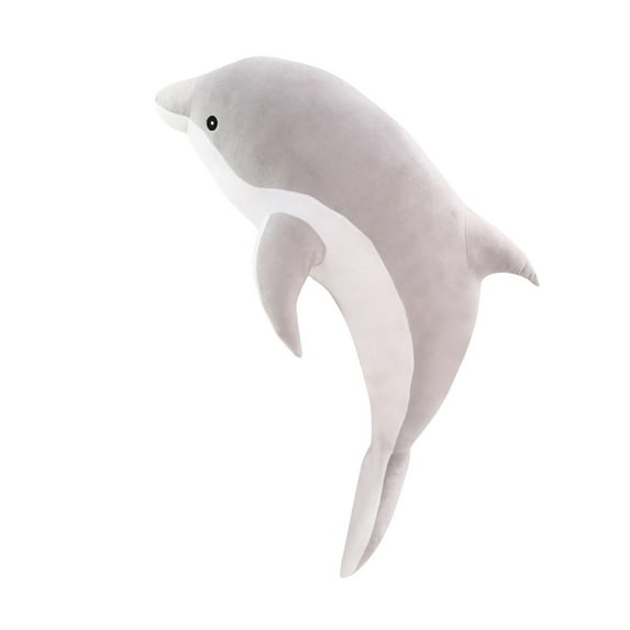 Dolphin Plush Pillow Stuffed Animal - 12 Inch Cute Gray Ocean Creature Soft Toy, Plushie For Kids, Hugging Companion For Bedroom, Playroom, Travel, Naptime, Decor For Nursery,