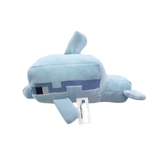 Dolphin Plush Toy 7.9 Inch, Aquatic Game Mob Pixel Style Huggable Plushie Stuffed Animal for Fans Gift