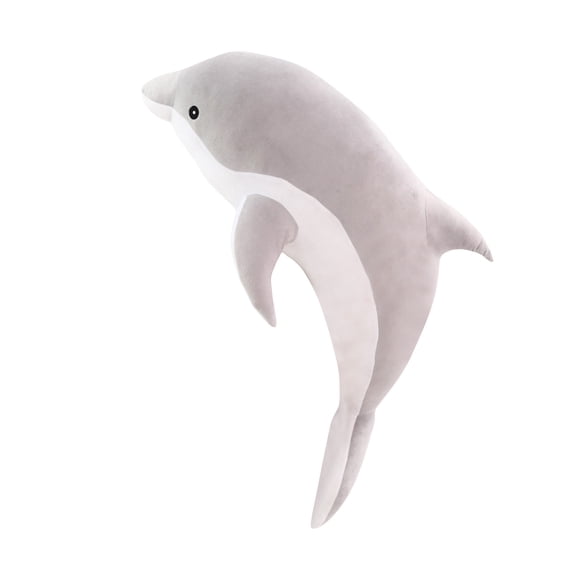 Dolphin Plush Toy Pillow Soft Stuffed Marine Animal Doll 11.8 Inch Smooth Fabric Construction for Home Bedroom Sofa Decor Travel Companion Gift Birthdays Holiday Parties