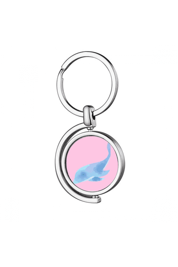 Dolphin Porpoise Animation Icon Rotating Keychain Metal Keyring Holder