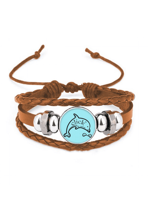 Dolphin Porpoise Bracelet Wristband Leather Jewelry Ornament