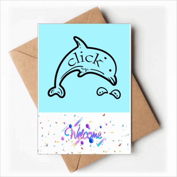 Dolphin Porpoise Welcome Back Greeting Cards Envelopes Blank