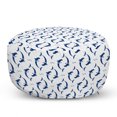 thumbnail image 1 of Dolphin Pouf Cover with Zipper, Nautical Themed Simple Pattern with Playful Big Fish Round Motif, Soft Decorative Fabric Unstuffed Case, 30" W X 17.3" L, Cobalt Blue Night Blue, by Ambesonne, 1 of 5