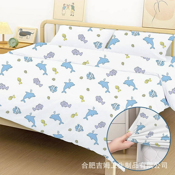 Dolphin Print Disposable Sheets Travel Bedding 4PC Hotel Quality Set